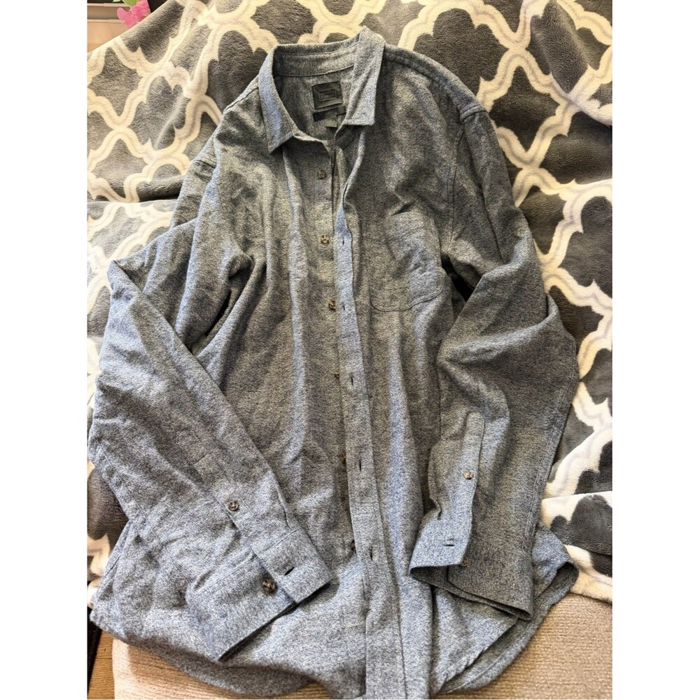 14th & Union Heathered Gray Knit Button-Up